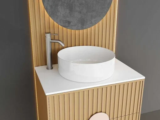 Mechanische Mengkraan Met Ronde Vorm Van Roestvrij Staal - Geborsteld Nikkel - H29,6 Cm - Salavan
