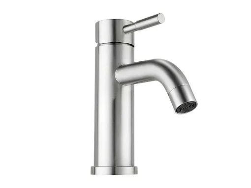 Mechanische Mengkraan Met Ronde Vorm Van Roestvrij Staal - Geborsteld Nikkel - H17 Cm - Salavan