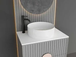 Mechanische Mengkraan Met Ronde Vorm Van Geborsteld Roestvrij Staal - Mat Zwart - H29.6 Cm - Salavan
