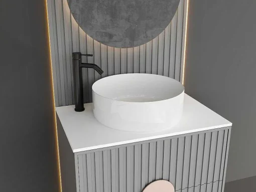 Mechanische Mengkraan Met Ronde Vorm Van Geborsteld Roestvrij Staal - Mat Zwart - H29.6 Cm - Salavan