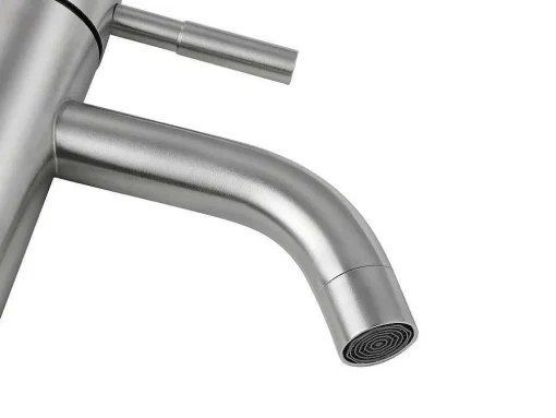 Mechanische Mengkraan Met Ronde Vorm Van Roestvrij Staal - Geborsteld Nikkel - H29,6 Cm - Salavan