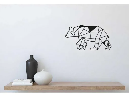 Metalen Decoratie Beer 4, Zwart, 55X1,5X30 Cm, Epikasa