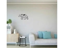 Metalen Decoratie Beer 4, Zwart, 55X1,5X30 Cm, Epikasa