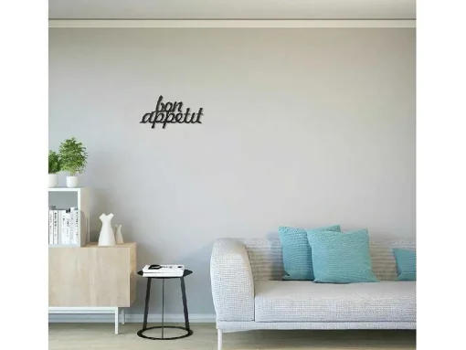 Metalen Decoratie Bon Appetit, Zwart, 50X1,5X30 Cm, Epikasa