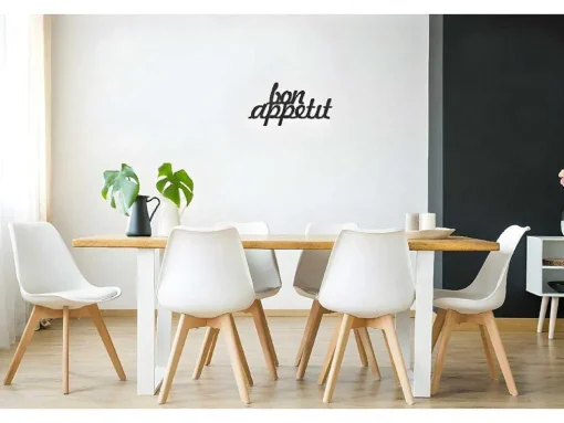 Metalen Decoratie Bon Appetit, Zwart, 50X1,5X30 Cm, Epikasa