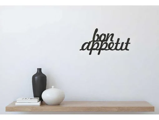 Metalen Decoratie Bon Appetit, Zwart, 50X1,5X30 Cm, Epikasa