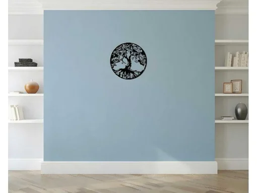 Metalen Decoratie Boom 32, Zwart, 60X1,5X60 Cm, Epikasa