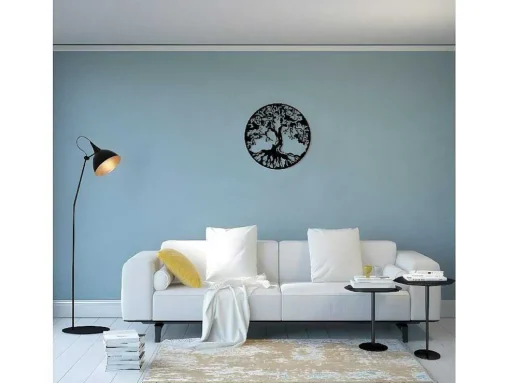 Metalen Decoratie Boom 32, Zwart, 60X1,5X60 Cm, Epikasa