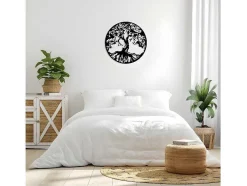 Metalen Decoratie Boom 32, Zwart, 60X1,5X60 Cm, Epikasa