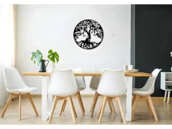 Metalen Decoratie Boom 32, Zwart, 60X1,5X60 Cm, Epikasa