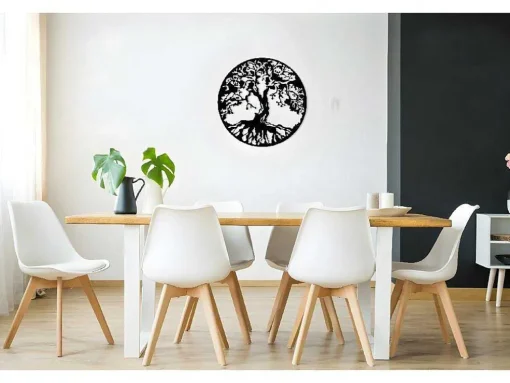 Metalen Decoratie Boom 32, Zwart, 60X1,5X60 Cm, Epikasa