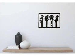 Metalen Decoratie Gitaar 19, Zwart, 46X1,5X32 Cm, Epikasa