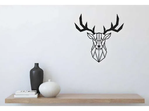 Metalen Decoratie Herten 3, Zwart, 51X1,5X51 Cm, Epikasa