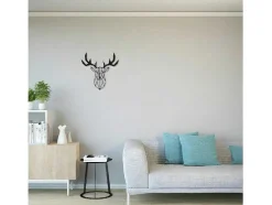 Metalen Decoratie Herten 3, Zwart, 51X1,5X51 Cm, Epikasa