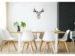 Metalen Decoratie Herten 3, Zwart, 51X1,5X51 Cm, Epikasa
