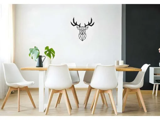 Metalen Decoratie Herten 3, Zwart, 51X1,5X51 Cm, Epikasa