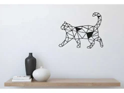 Metalen Decoratie Katten 2, Zwart, 46X1,5X37 Cm, Epikasa