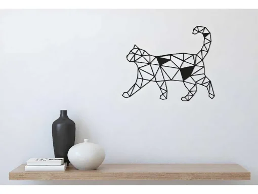 Metalen Decoratie Katten 2, Zwart, 46X1,5X37 Cm, Epikasa