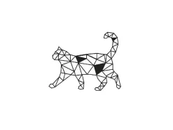 Metalen Decoratie Katten 2, Zwart, 46X1,5X37 Cm, Epikasa