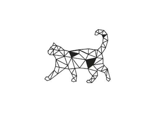 Metalen Decoratie Katten 2, Zwart, 46X1,5X37 Cm, Epikasa