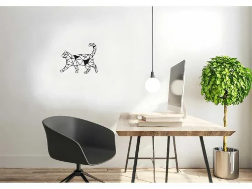 Metalen Decoratie Katten 2, Zwart, 46X1,5X37 Cm, Epikasa