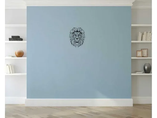 Metalen Decoratie Leeuw 4, Zwart, 40X1,5X50 Cm, Epikasa