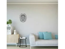 Metalen Decoratie Leeuw 4, Zwart, 40X1,5X50 Cm, Epikasa
