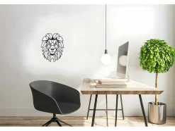 Metalen Decoratie Leeuw 4, Zwart, 40X1,5X50 Cm, Epikasa