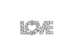 Metalen Decoratie Love 8, Zwart, 50X1,5X20 Cm, Epikasa