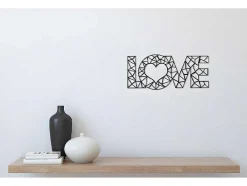 Metalen Decoratie Love 8, Zwart, 50X1,5X20 Cm, Epikasa