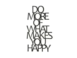 Metalen Decoratie Makes You Happy 1, Zwart, 41X1,5X70 Cm, Epikasa