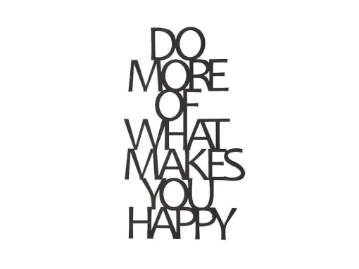 Metalen Decoratie Makes You Happy 1, Zwart, 41X1,5X70 Cm, Epikasa