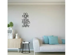 Metalen Decoratie Makes You Happy 1, Zwart, 41X1,5X70 Cm, Epikasa