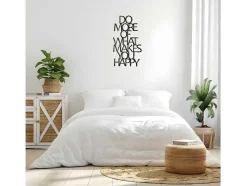 Metalen Decoratie Makes You Happy 1, Zwart, 41X1,5X70 Cm, Epikasa