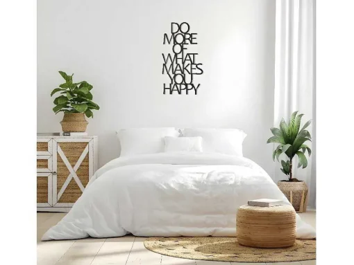 Metalen Decoratie Makes You Happy 1, Zwart, 41X1,5X70 Cm, Epikasa