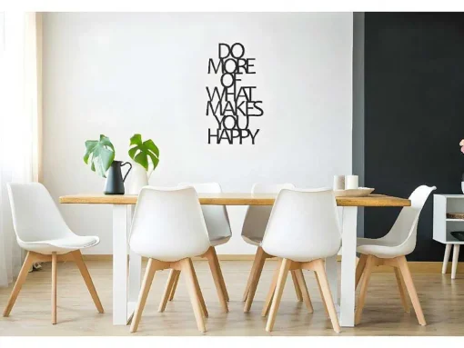 Metalen Decoratie Makes You Happy 1, Zwart, 41X1,5X70 Cm, Epikasa