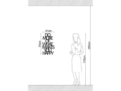Metalen Decoratie Makes You Happy 1, Zwart, 41X1,5X70 Cm, Epikasa