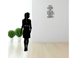Metalen Decoratie Makes You Happy 1, Zwart, 41X1,5X70 Cm, Epikasa
