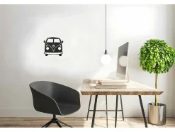 Metalen Decoratie Minivan, Zwart, 32X1,5X36 Cm, Epikasa