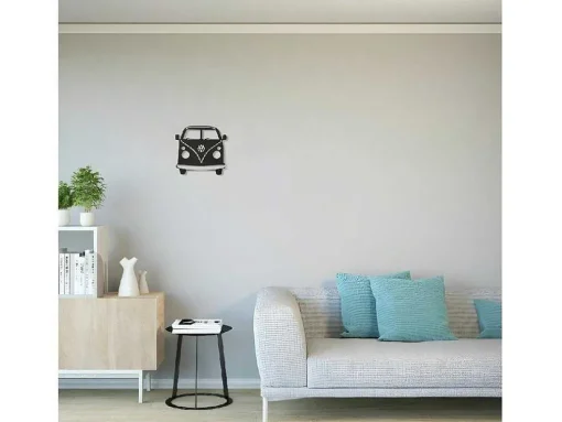 Metalen Decoratie Minivan, Zwart, 32X1,5X36 Cm, Epikasa