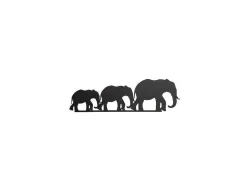 Metalen Decoratie Olifant 4, Zwart, 50X1,5X15 Cm, Epikasa