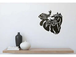 Metalen Decoratie Paard 2, Zwart, 50X1,5X50 Cm, Epikasa