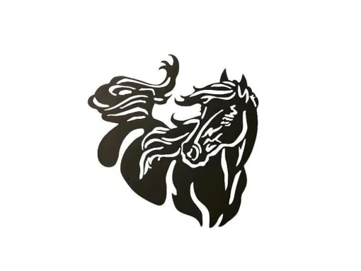 Metalen Decoratie Paard 2, Zwart, 50X1,5X50 Cm, Epikasa