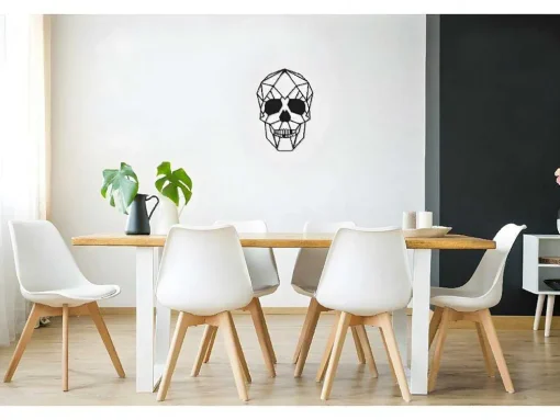 Metalen Decoratie Schedel 1, Zwart, 35X1,5X50 Cm, Epikasa