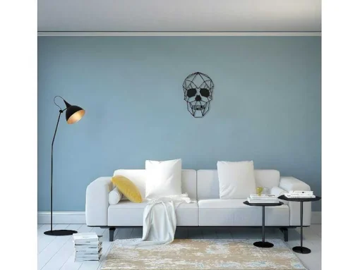 Metalen Decoratie Schedel 1, Zwart, 35X1,5X50 Cm, Epikasa
