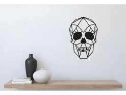 Metalen Decoratie Schedel 1, Zwart, 35X1,5X50 Cm, Epikasa