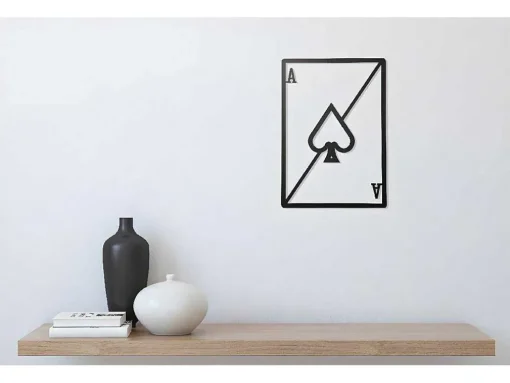 Metalen Decoratie Schoppenaas, Zwart, 32X1,5X48 Cm, Epikasa