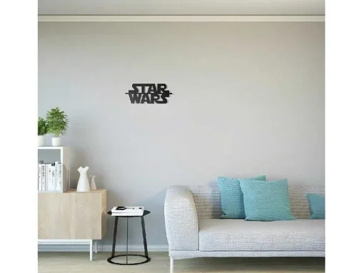 Metalen Decoratie Star Wars, Zwart, 50X1,5X21 Cm, Epikasa