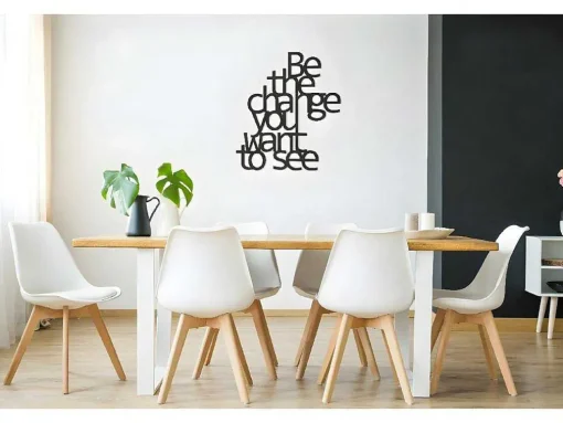 Metalen Decoratie The Change, Zwart, 62X1,5X70 Cm, Epikasa