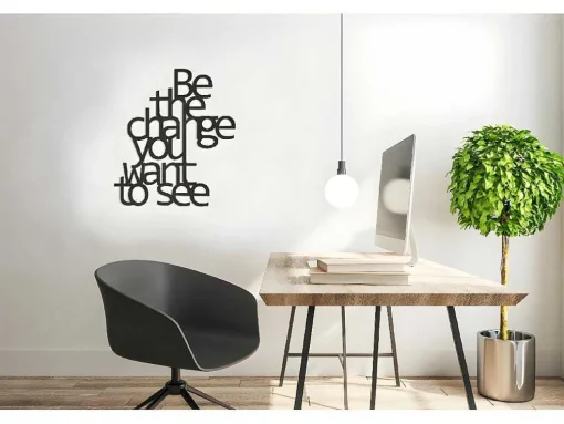 Metalen Decoratie The Change, Zwart, 62X1,5X70 Cm, Epikasa
